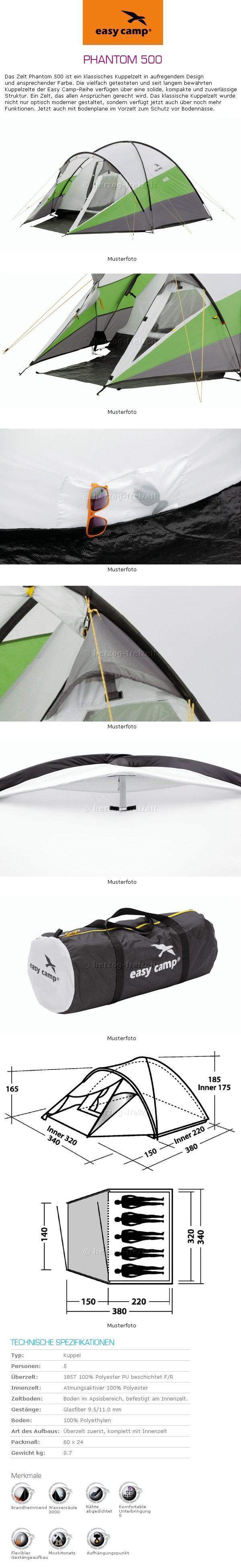 Kuppelzelt Easy Camp Phantom 500