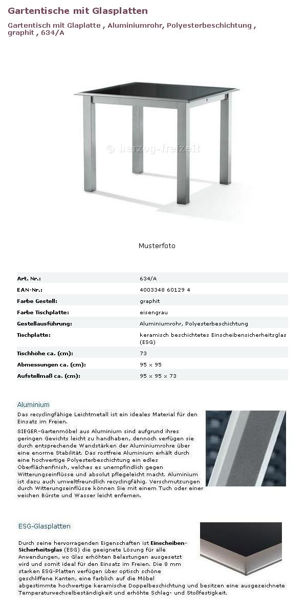 Tisch mit Glasplatte