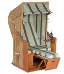 Garten - Strandkorb Rustikal 250 Plus 1-Sitzer Halbliegemodell