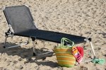 Dreibeinliege XXL schwarz 200x60x38 cm