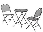 Balkon-Set eisengrau Mocca  2 Sessel, 1 Tisch 60cm