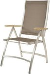 Klappsessel Pontiac 3312 Edelstahl/Teak/Tex espresso
