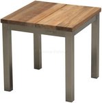 Naxos Beistelltisch / Hocker 7223 Edelstahl/Teak