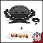 Weber Q 140 Dark Grey Elektrogrill 30013 inkl. Doppelspieße
