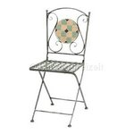Bistroklappstuhl FIORE Eisengestell silber mit Mosaik