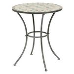 Bistrotisch FIORE Eisengestell silber mit Mosaik
