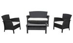 Geflechtset Bolero 4-teilig schwarz incl. Kissen/natur