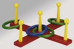 Ringwurfspiel, Abmessungen: Zielkreuz: 47 x 47 cm