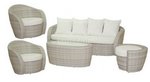 Loungegruppe Lotus 5tlg 2Sessel /  Bank /  Tisch /  Hocker