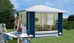Ganzjahres Pavillon Deluxe blau mit s. Dachüberst. 6x3m