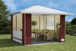 Ganzjahres Pavillon Deluxe bordeaux Dachüberst. 6x3m