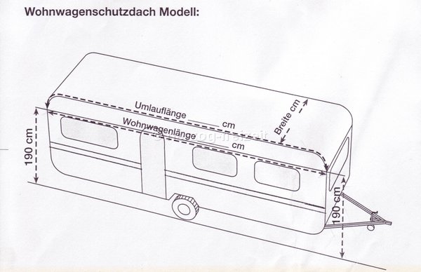 Wohnwagenschutzdachskizze